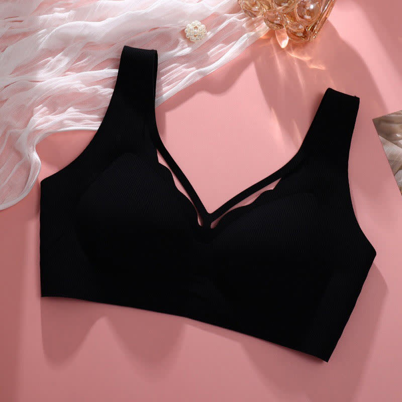 Fashion-Forward Thin Wireless Bra - Black - 6XL - image 23