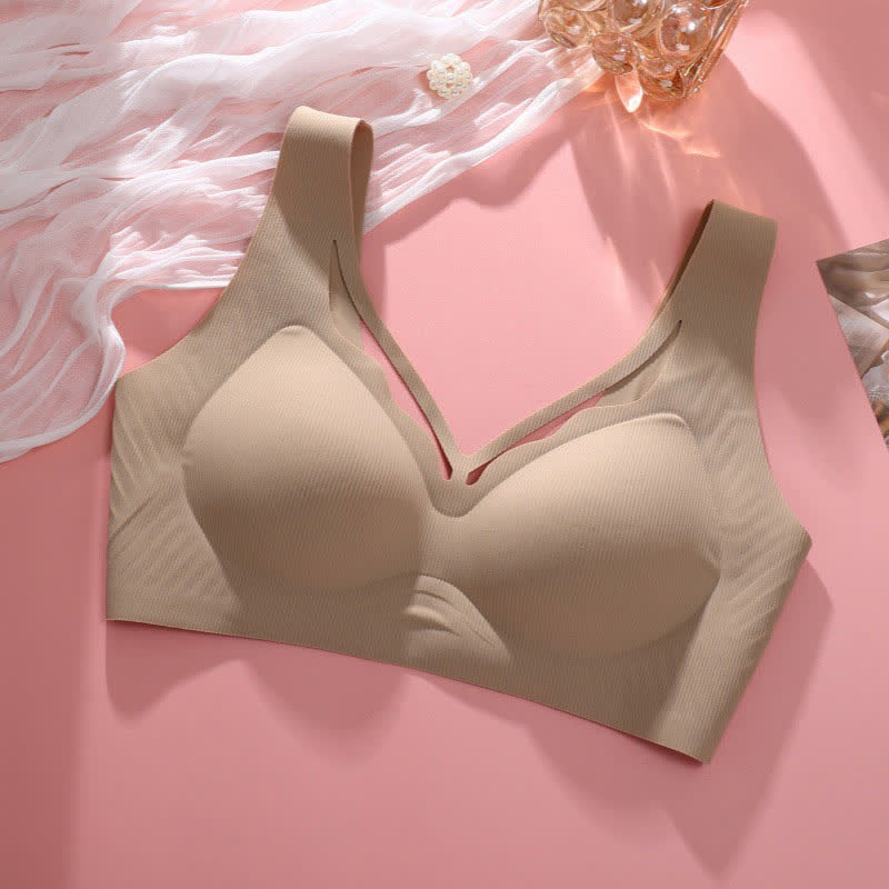 Fashion-Forward Thin Wireless Bra - Nude - 6XL - image 13