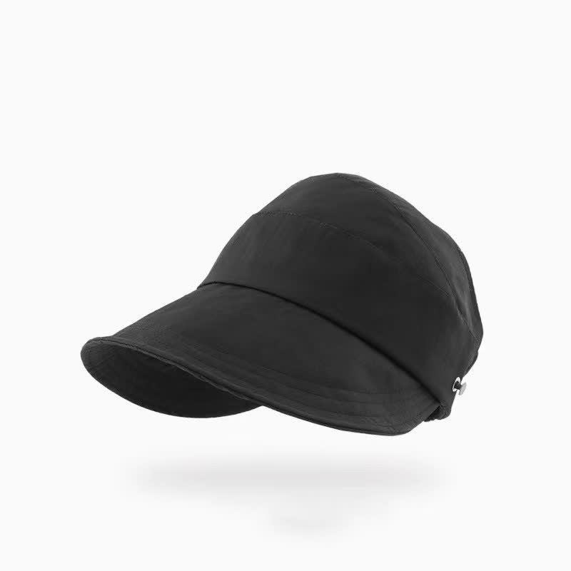 Solid Color Wide Brim Open-Top Hat - Black - One Size - image 12