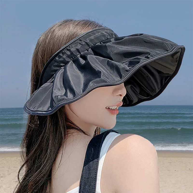 Headband-style Open-top Wide Brim Sun Hat - image 11
