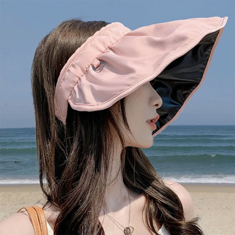 Headband-style Open-top Wide Brim Sun Hat