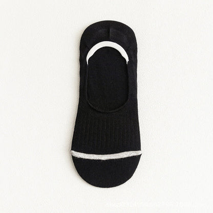 Cotton No-Show Socks with Heel Grips(10 Pairs) - Black - EU39-45(US6-11) - image 20