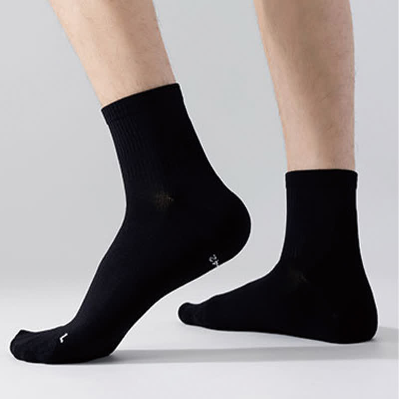 Solid Color Breathable Sports Ankle Compression Socks(5 Pairs) - image 2