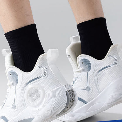 Solid Color Breathable Sports Ankle Compression Socks(5 Pairs) - image 3