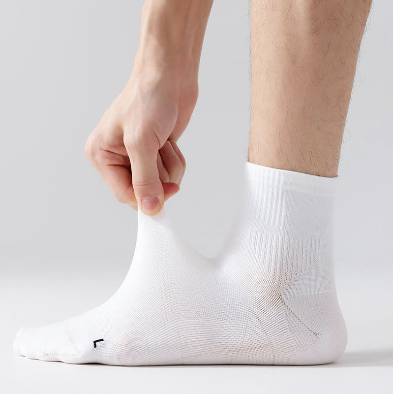Solid Color Breathable Sports Ankle Compression Socks(5 Pairs) - image 14