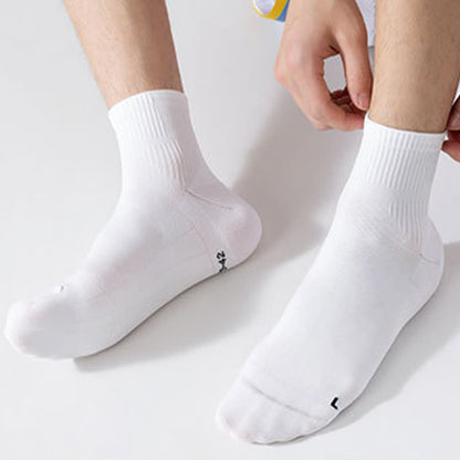 Solid Color Breathable Sports Ankle Compression Socks(5 Pairs)