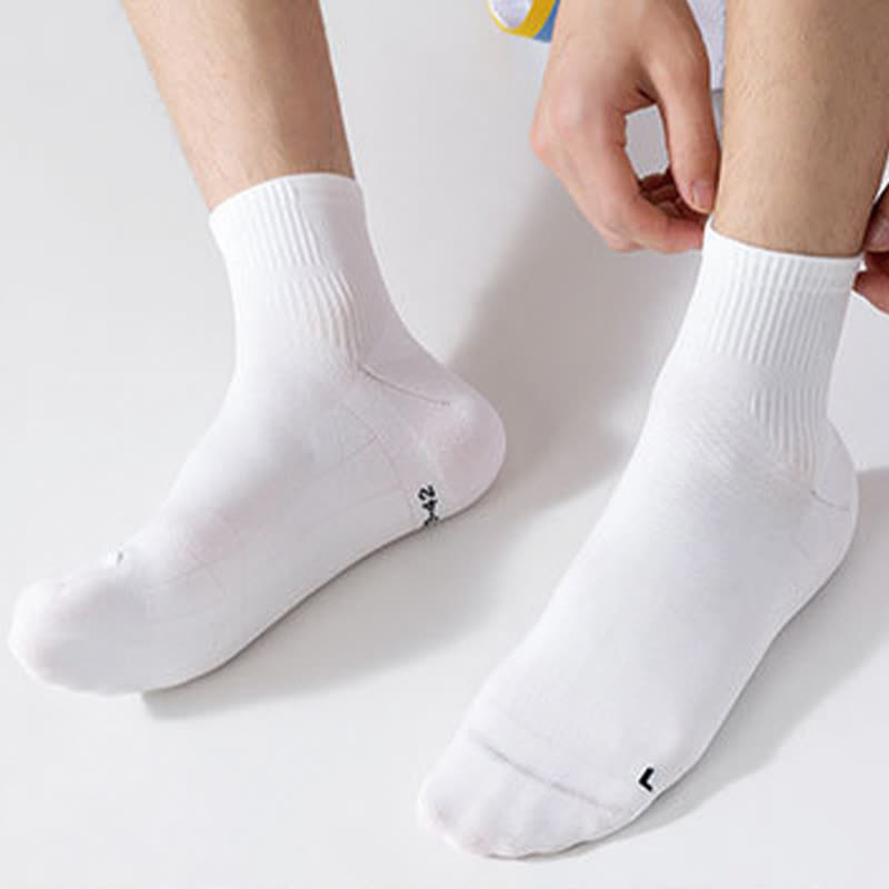 Solid Color Breathable Sports Ankle Compression Socks(5 Pairs) - image 13
