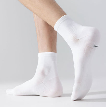 Solid Color Breathable Sports Ankle Compression Socks(5 Pairs) - image 12