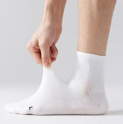 Solid Color Breathable Sports Ankle Compression Socks(5 Pairs)