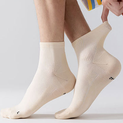Solid Color Breathable Sports Ankle Compression Socks(5 Pairs) - image 8