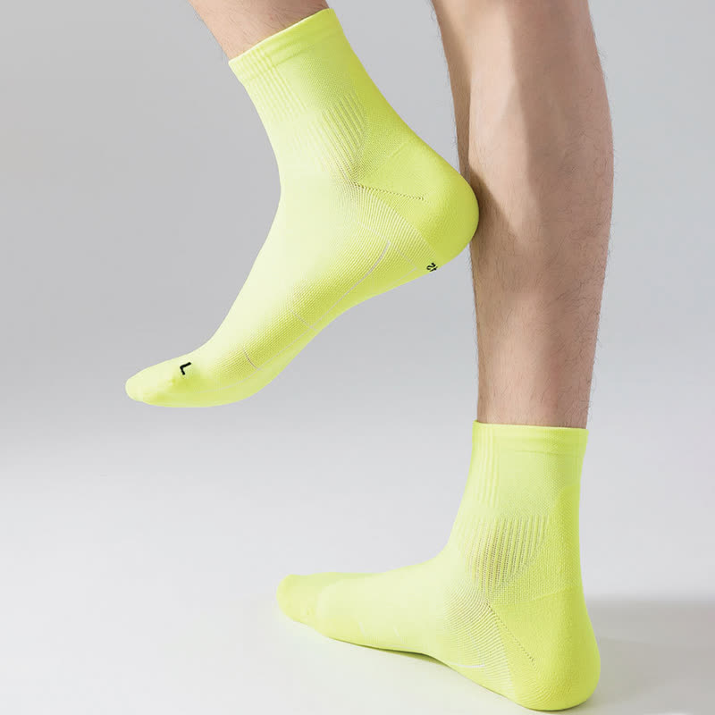 Solid Color Breathable Sports Ankle Compression Socks(5 Pairs) - image 16