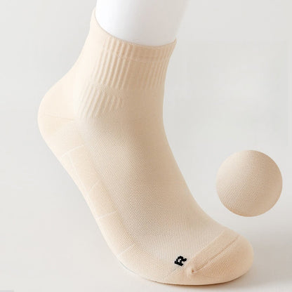 Solid Color Breathable Sports Ankle Compression Socks(5 Pairs) - image 10