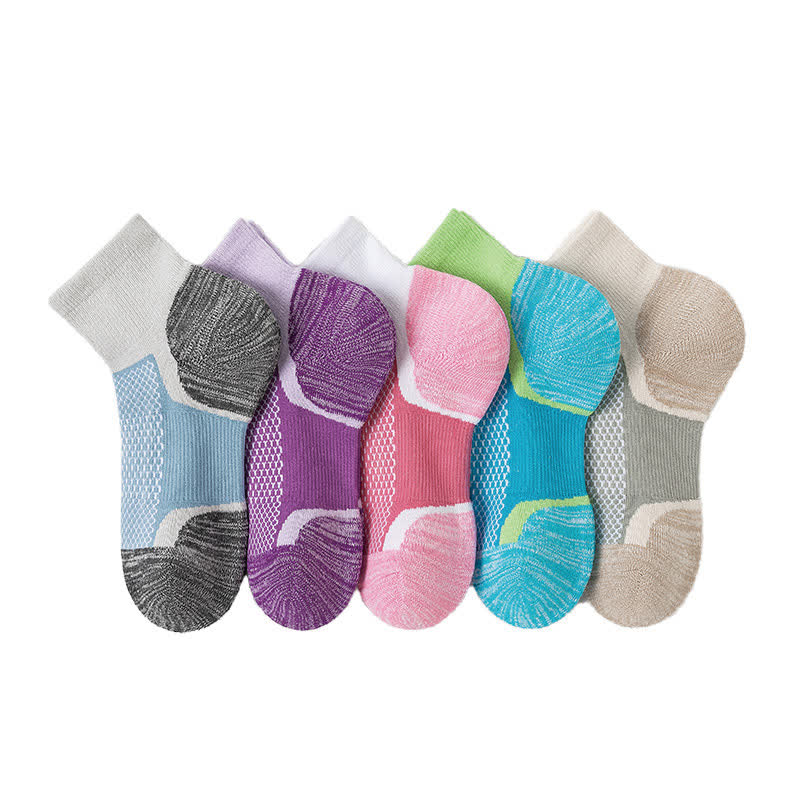Color-Blocking Breathable Sports Ankle Compression Socks(5 Pairs) - Multicolor - EU36-41(U3-7.5) - image 1
