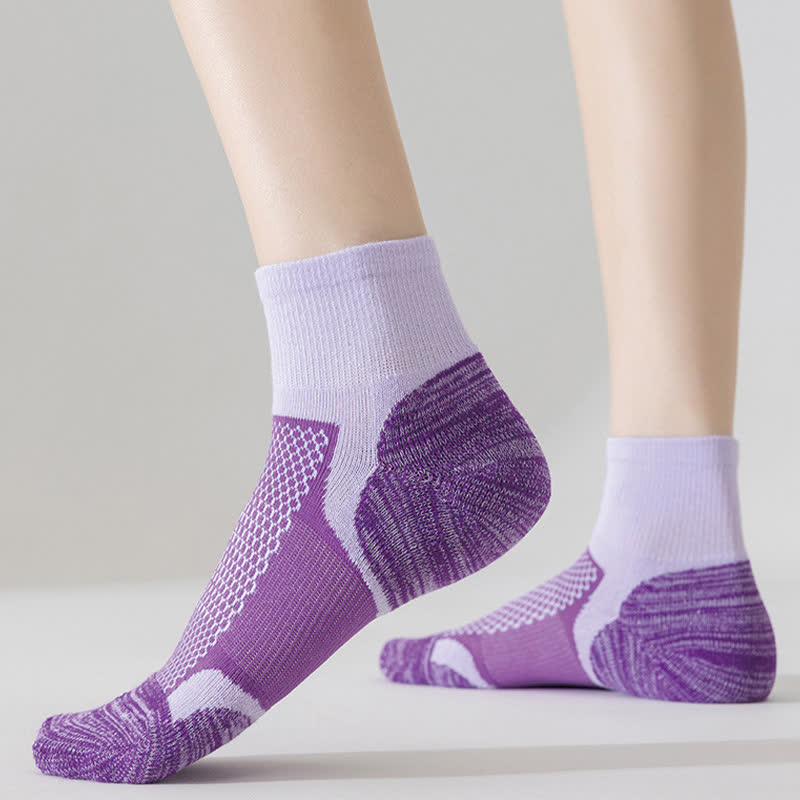 Color-Blocking Breathable Sports Ankle Compression Socks(5 Pairs) - image 2
