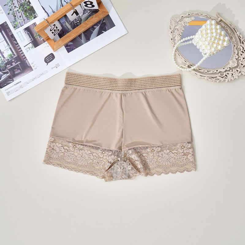 High Waist Lace Comfy Boyshort(2 Packs) - Nude - 4XL - image 5