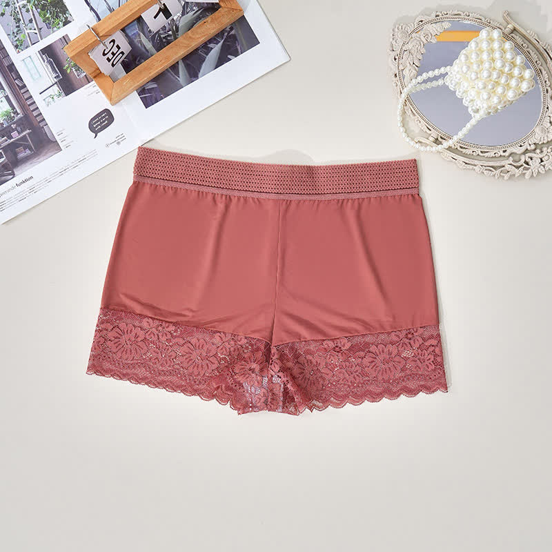 High Waist Lace Comfy Boyshort(2 Packs) - Pink - 4XL - image 3