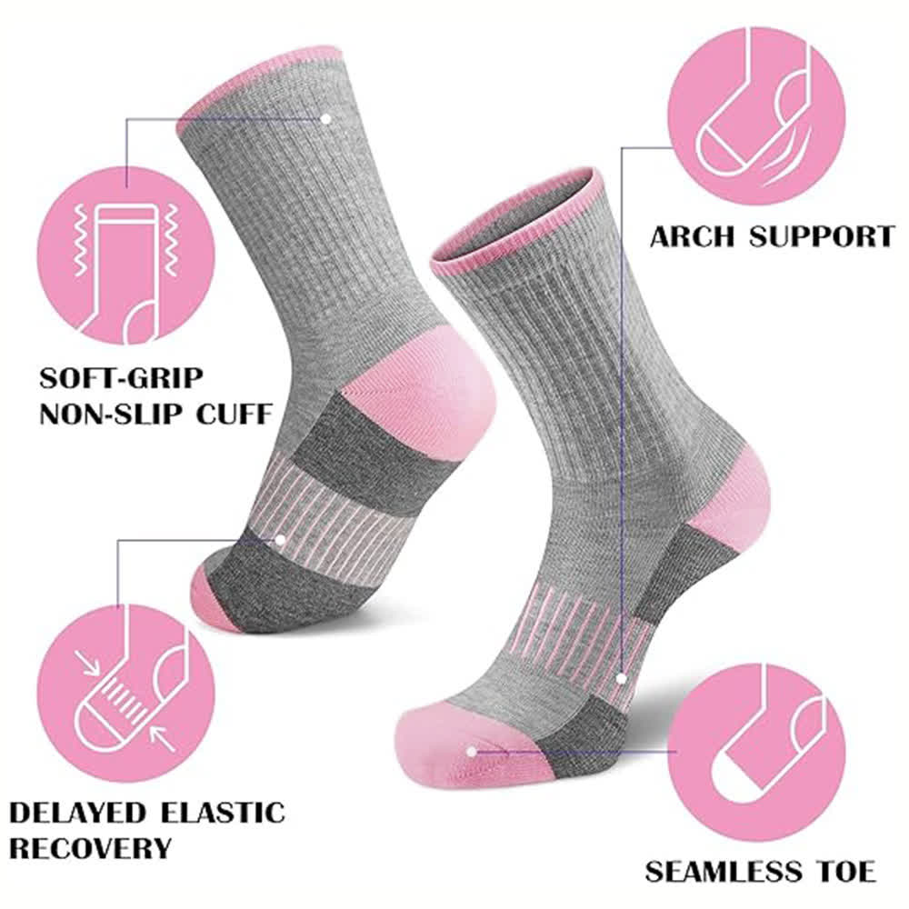 Striped Color-Block Moisture-Wicking Compression Socks(5 Pairs) - image 1