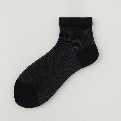 Lightweight Mesh Breathable Solid-Color Ankle Socks(8 Pairs) - Black - EU36-40(US3-7) - image 18
