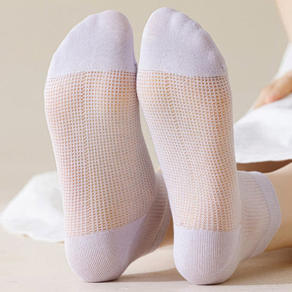 Lightweight Mesh Breathable Solid-Color Ankle Socks(8 Pairs) - image 9