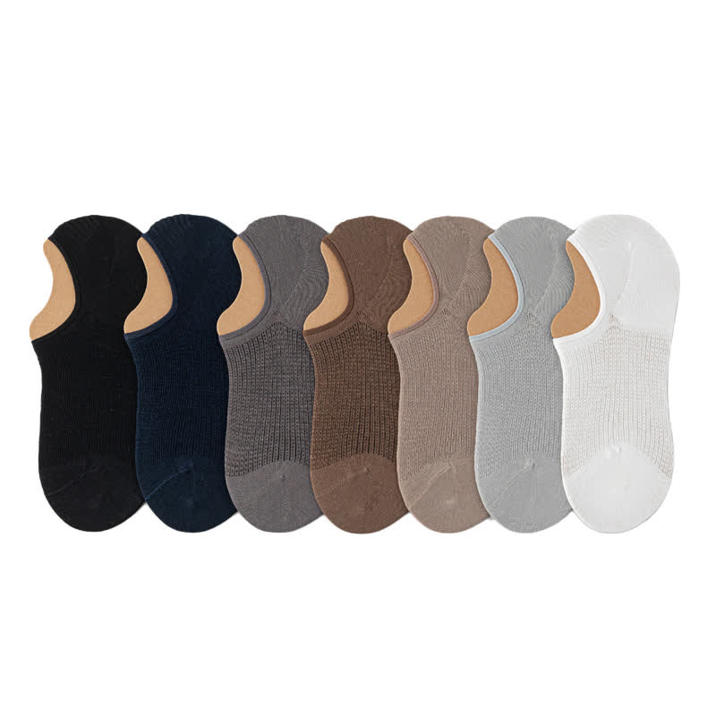 Lightweight Cotton Breathable No-Show Socks(7 Pairs) - Multicolor - EU39-45(U6-11) - image 3
