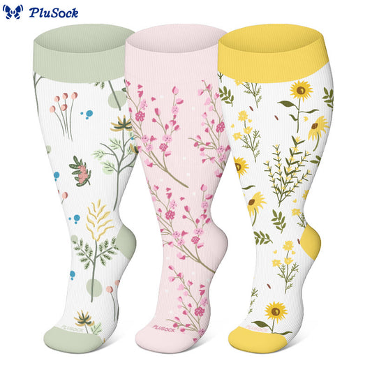 Plus Size Floral Flourish Compression Socks - image 1