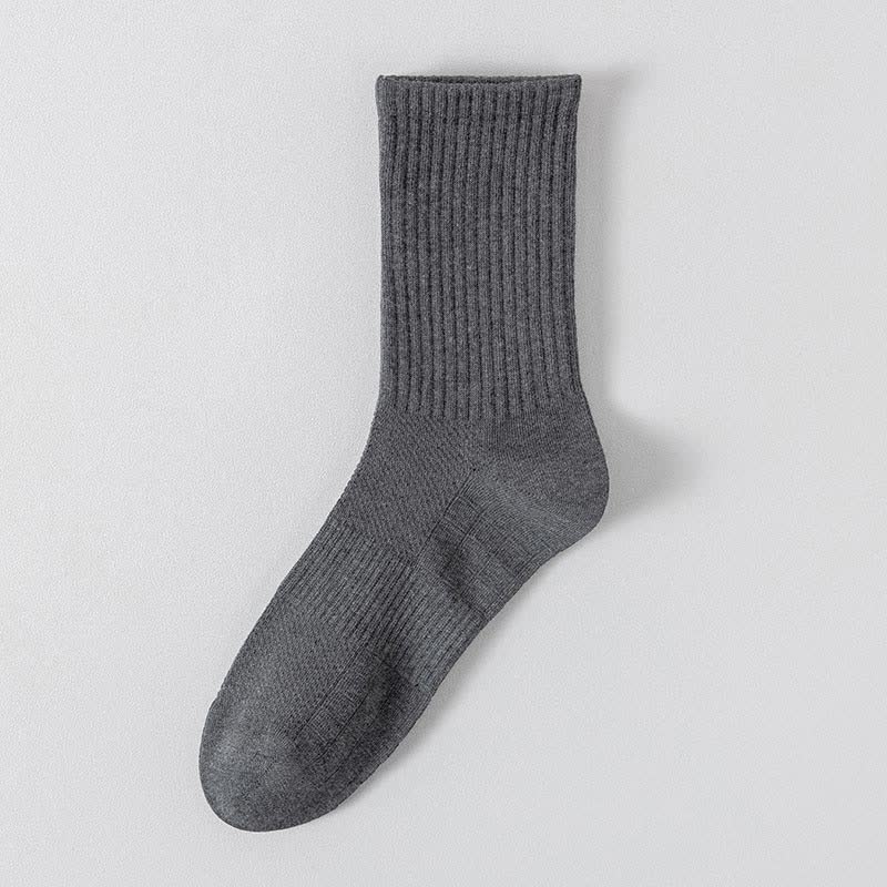 Solid Color Breathable Sports Socks(6 Pairs) - Dark Grey - EU43-48(US9-13) - image 20