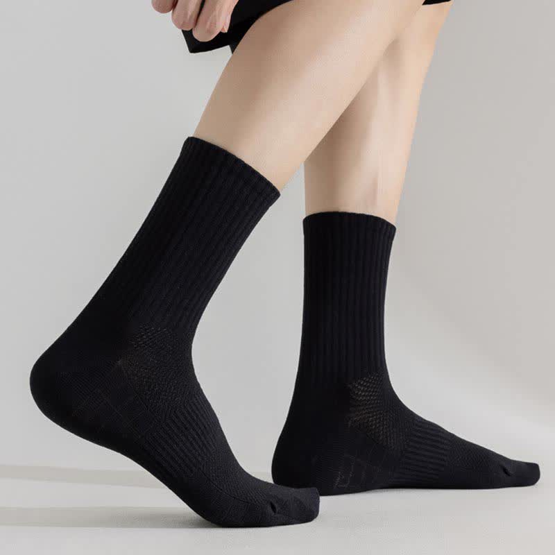 Solid Color Breathable Sports Socks(6 Pairs) - image 4