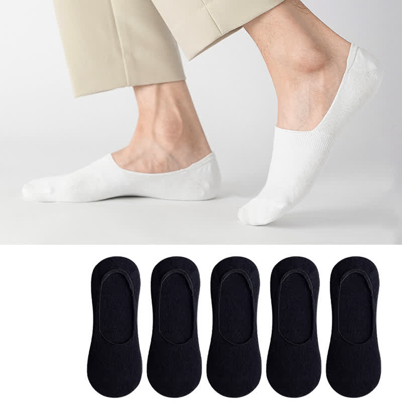Cotton Invisible Socks(5 Pairs) - Black - EU45-50(US11-15) - image 5
