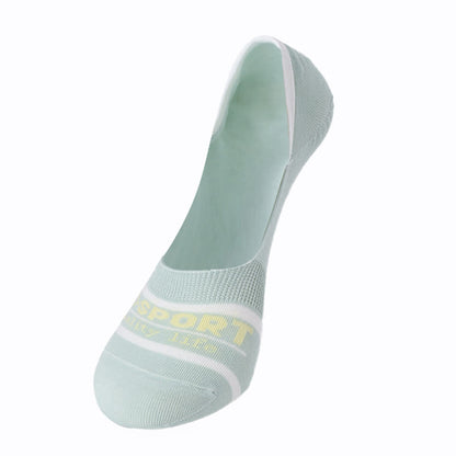 Cotton Striped Sweat Absorbent Non-slip Invisible Socks(6 Pairs)