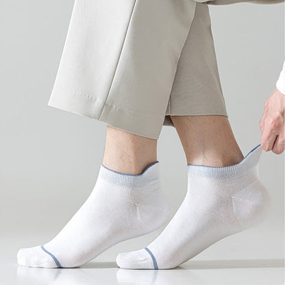 Solid Color Cotton Thin Absorbent Socks(5 Pairs)