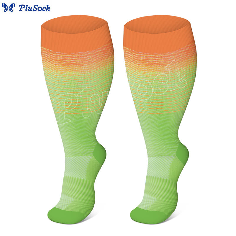 Plus Size Line Gradient Compression Socks(3 Pairs) - image 3