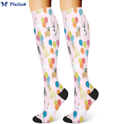 Balloon Dachshund Cat Compression Socks(3 Pairs)