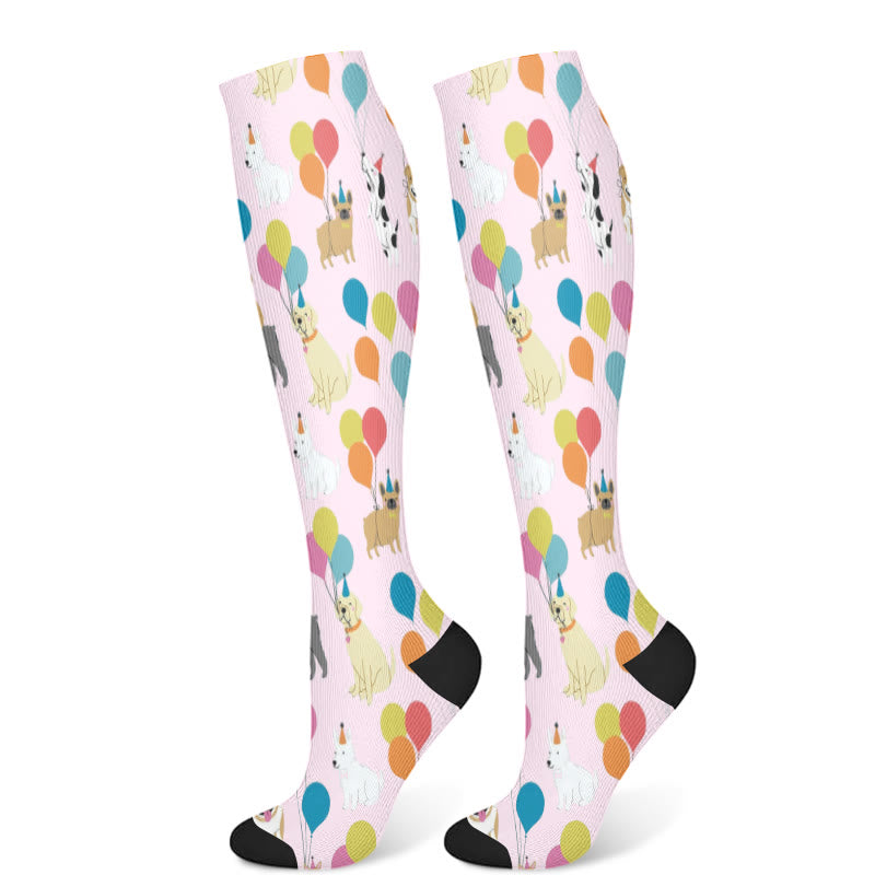 Balloon Dachshund Cat Compression Socks(3 Pairs)