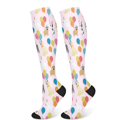 Balloon Dachshund Cat Compression Socks(3 Pairs)