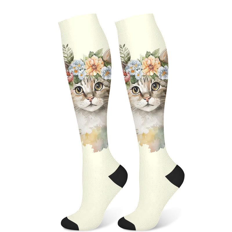 Balloon Dachshund Cat Compression Socks(3 Pairs)