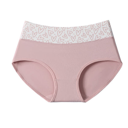 Love Print High Waist Cotton Brief(3 Packs)