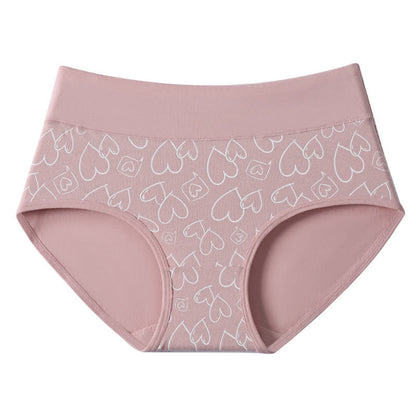 Love Print High Waist Cotton Brief(3 Packs) - B - 4XL - image 5