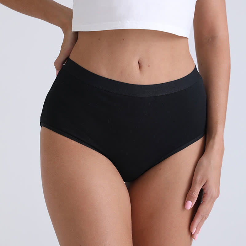 Solid Color High Waist Breathable Soft Cotton Brief(3 Packs)
