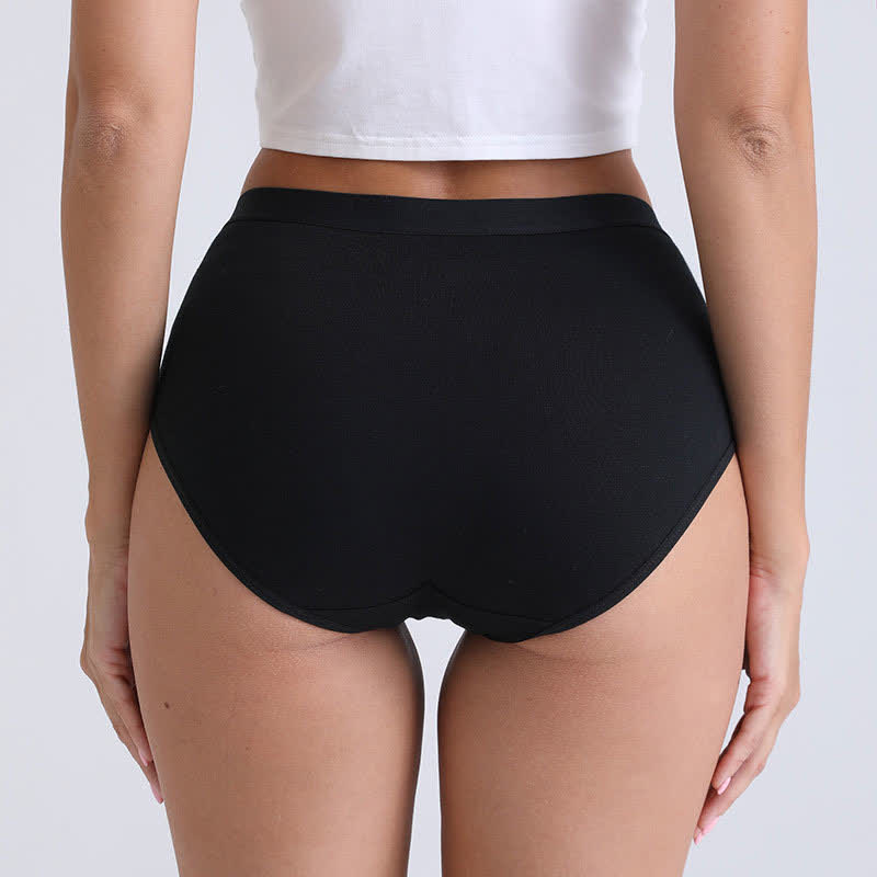 Solid Color High Waist Breathable Soft Cotton Brief(3 Packs)