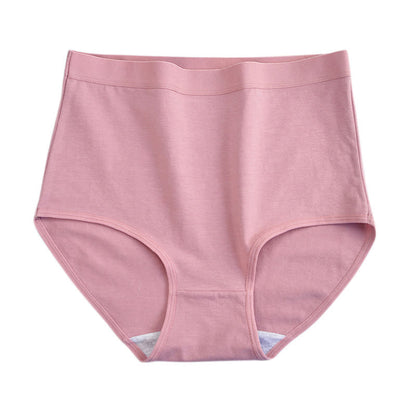 Solid Color High Waist Breathable Soft Cotton Brief(3 Packs) - Dark Pink - 3XL - image 3