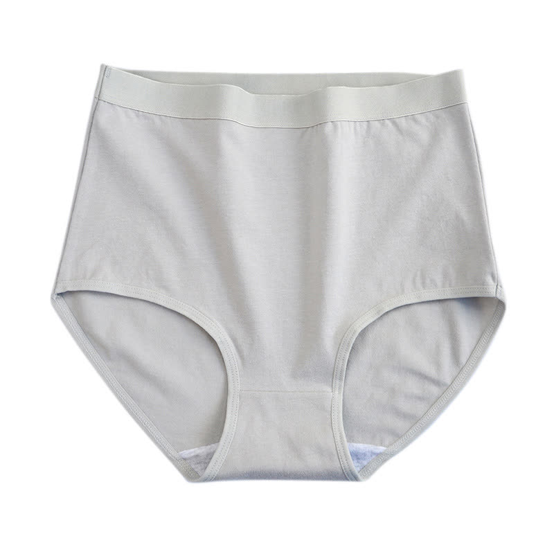 Solid Color High Waist Breathable Soft Cotton Brief(3 Packs) - Grey - 3XL - image 6