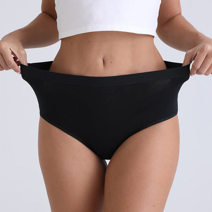 Solid Color High Waist Breathable Soft Cotton Brief(3 Packs)