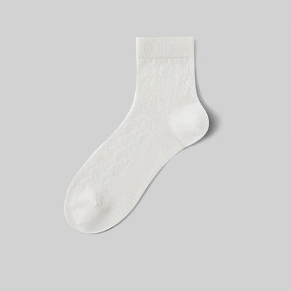 Thin Breathable Mesh Cool Feeling Quarter Socks(5 Pairs)