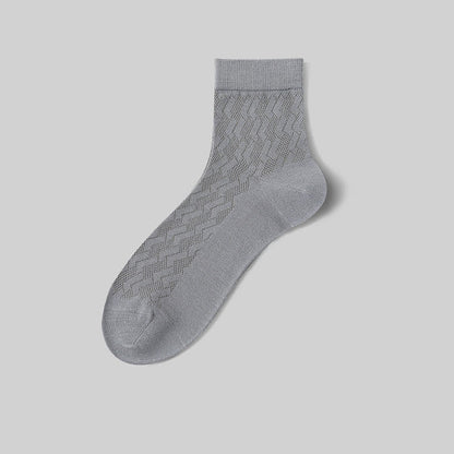 Thin Breathable Mesh Cool Feeling Quarter Socks(5 Pairs)