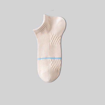 Cotton Mesh Honeycomb Bottom No Show Socks(6 Pairs)