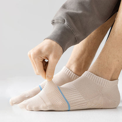 Cotton Mesh Honeycomb Bottom No Show Socks(6 Pairs)