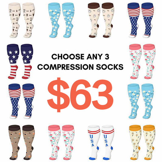 Plus Size Fashion Pattern Compression Socks