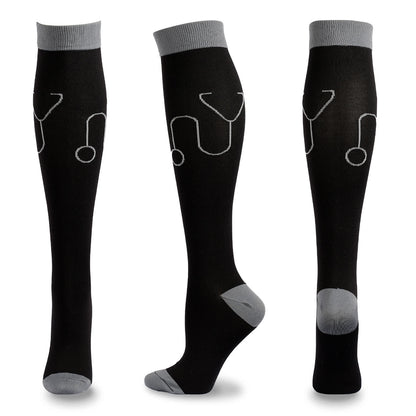 Medical Pattern Print Compression Socks(5 Pairs) - D - L/XL - image 10
