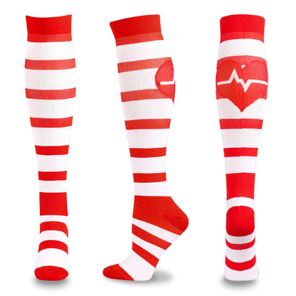 Medical Pattern Print Compression Socks(5 Pairs) - A - L/XL - image 7