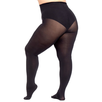 Plus Size Black High Waist Pantyhose(2 Pairs) - image 7